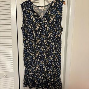 LOFT Floral Patterned Blouse - Blue and Yellow